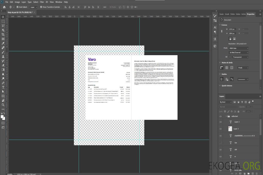 Modèle de relevé bancaire USA California Varo au format Word et PDF, 2 pages template Modèle de relevé bancaire USA California Varo au format Word et PDF, 2 pages template